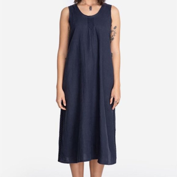 Johnny Was Night Sky Rima Linen Dress. NWT Size XS - Picture 2 of 10